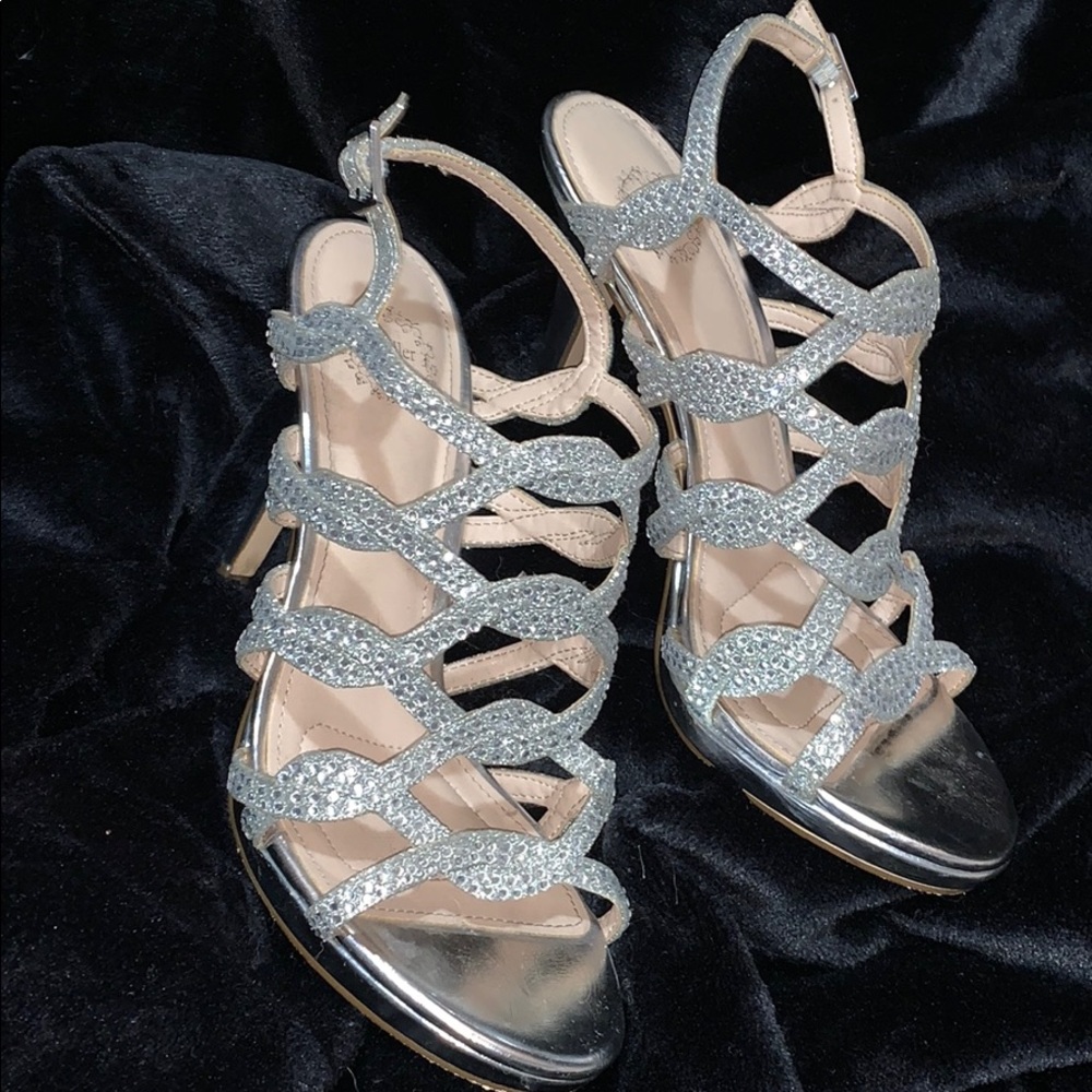 Sparkly silver heels